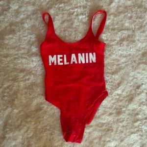 Red Melanin One Piece Bathing Suit
